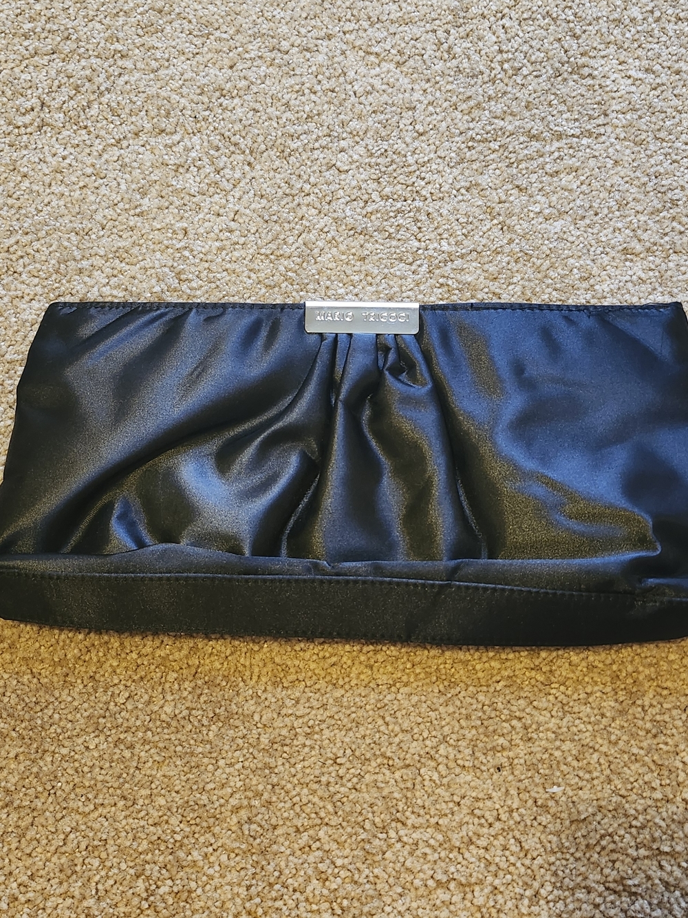 Mario Tricoci Black Satin Large Clutch